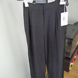 EMANUEL UNGARO NEW  women's black dress pleated side pockets  wool pants…